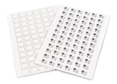 Étiquettes Cryo A4 carrées, 24 x 20 mm, Gesch. pour flacons de 1,5/2 ml, 20 pièces