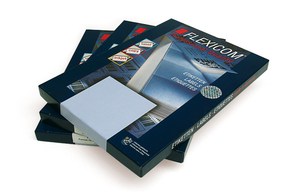 Labels on DIN A4 sheets Paper labels, 50.8 x 70 mm, 100 pieces