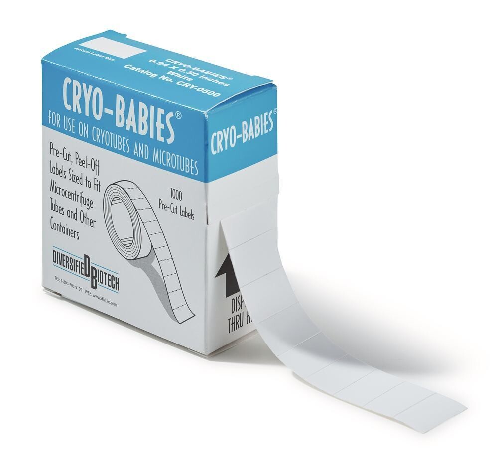 Cryo labels On the roll white, 38 x 19 mm, Gesch. for, 2 ml cryotubes, 1 Roll