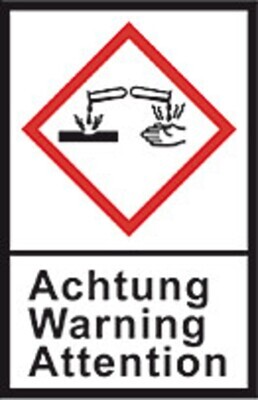 GHS hazardous substances label L 40 x W 27 mm, Corrosive/warning, 1 Roll