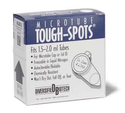 Etiketten Tough Spots auf der Rolle rund, weiß, 12,7 mm, Gesch. für 1,5/2-ml-Fläschchen, 1 Rolle