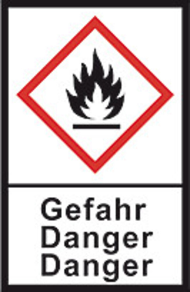 GHS hazardous substances label L 30 x W 22 mm, Flame / Danger, 1 Roll