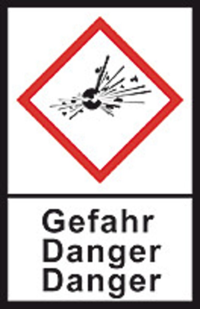 GHS hazardous substances label L 40 x W 27 mm, Exploding bomb / Danger, 1 Roll