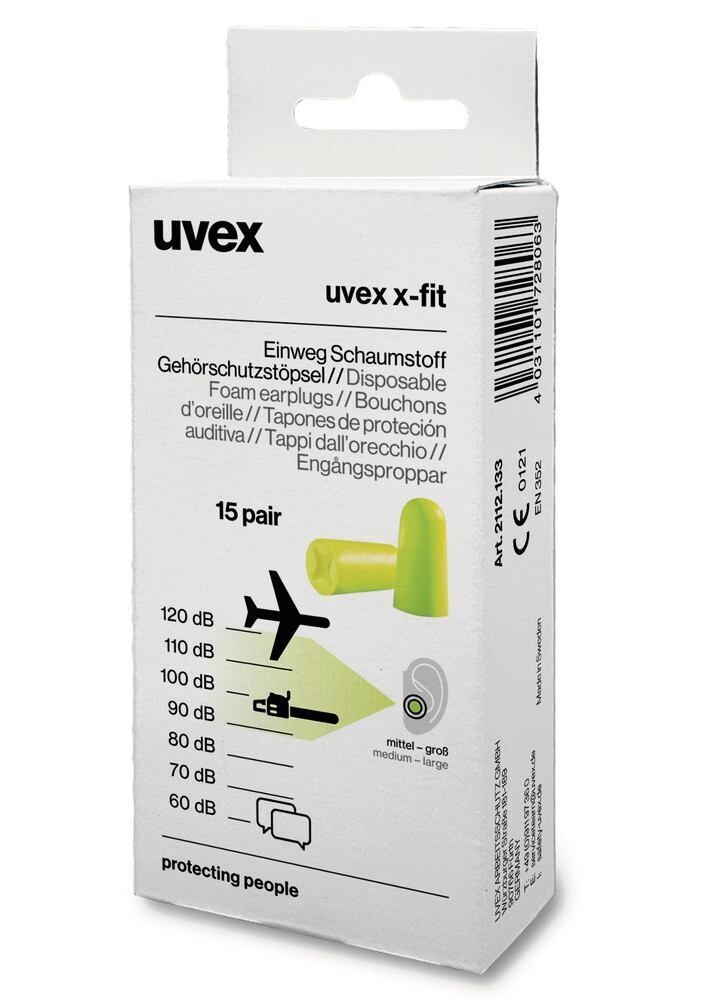 Disposable earplugs X-fit, Minibox, 15 Pairs
