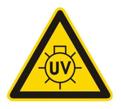 Warning symbol Field-tested individual label, UV radiation, Side length 100 mm, 1 piece