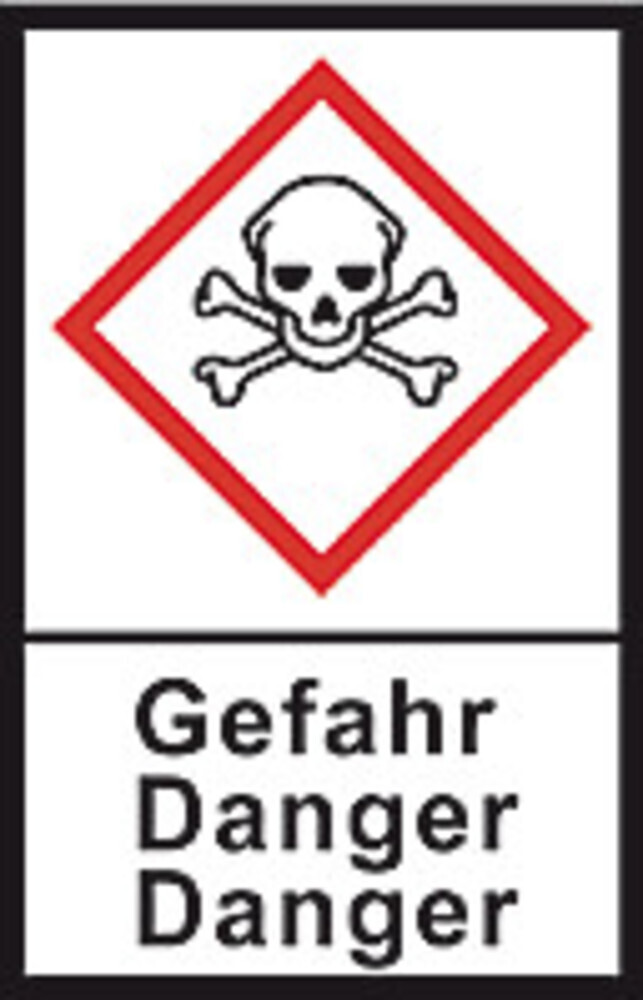 GHS hazardous substances label L 30 x W 22 mm, Skull / Danger, 1 Roll