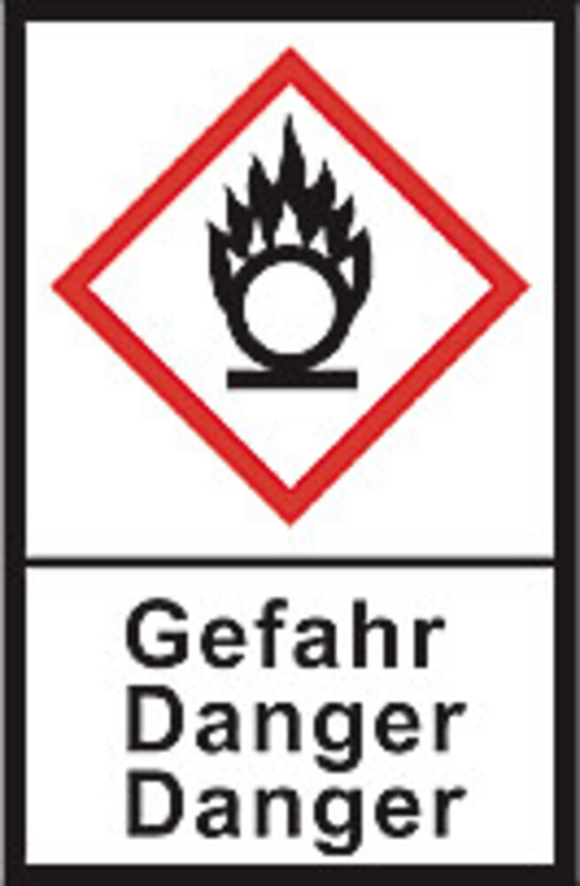 GHS hazardous substances label L 30 x W 22 mm, Flame above circle/danger, 1 Roll