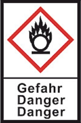 GHS hazardous substances label L 30 x W 22 mm, Flame above circle/danger, 1 Roll