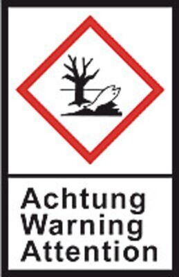GHS hazardous substances label L 40 x W 27 mm, Environment / Attention, 1 Roll