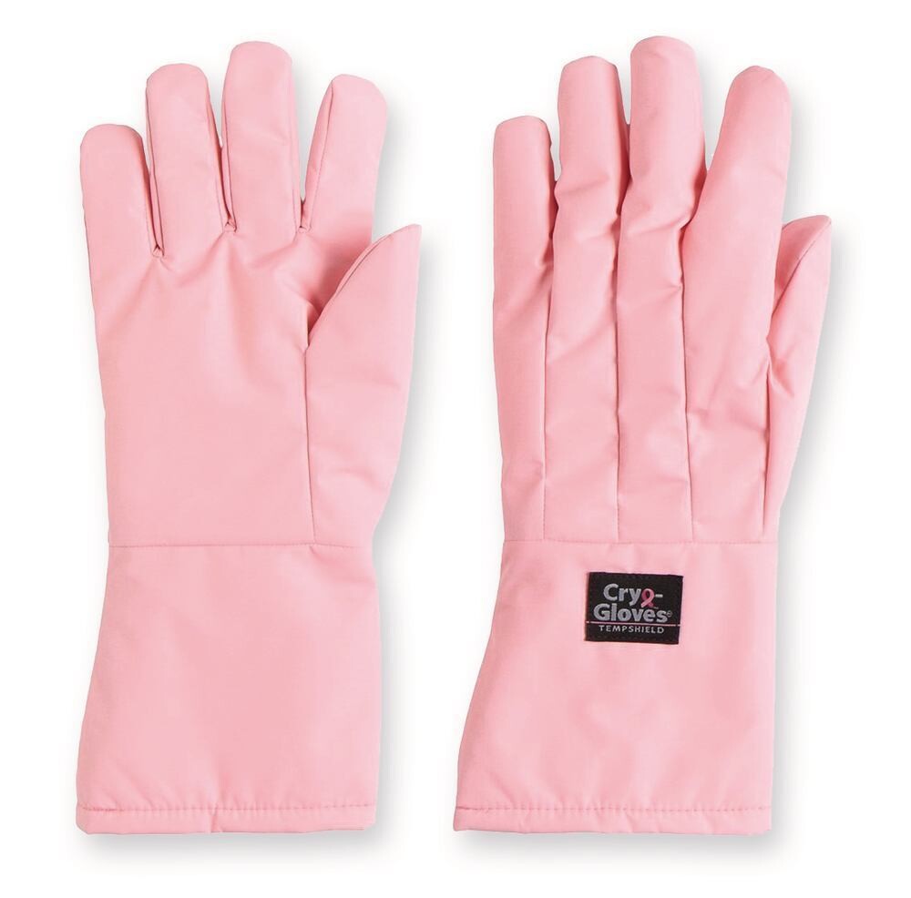 Cold protection gloves Cryo-Gloves® water-repellent with cuff, forearm length, pink, 345 mm, Size, M (9), 1 Pair