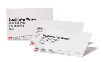 Chemikalienetikett SEKUROKA®, Destilliertes Wasser, 10 Stück