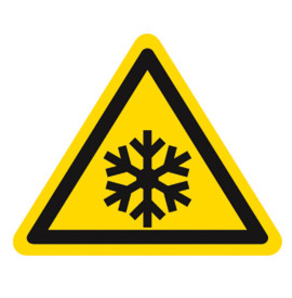 Warning symbol according to ISO 7010 Individual label, Low temperature/frost, Side length 200 mm, 1 piece