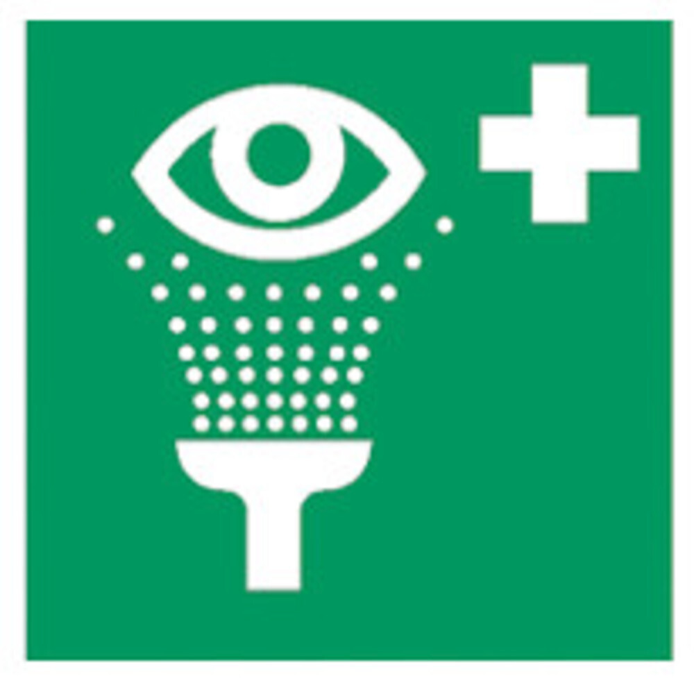 First aid and rescue signs according to ISO 7010 Adhesive film, Eyewash device, 200 x 200 mm, 1 piece