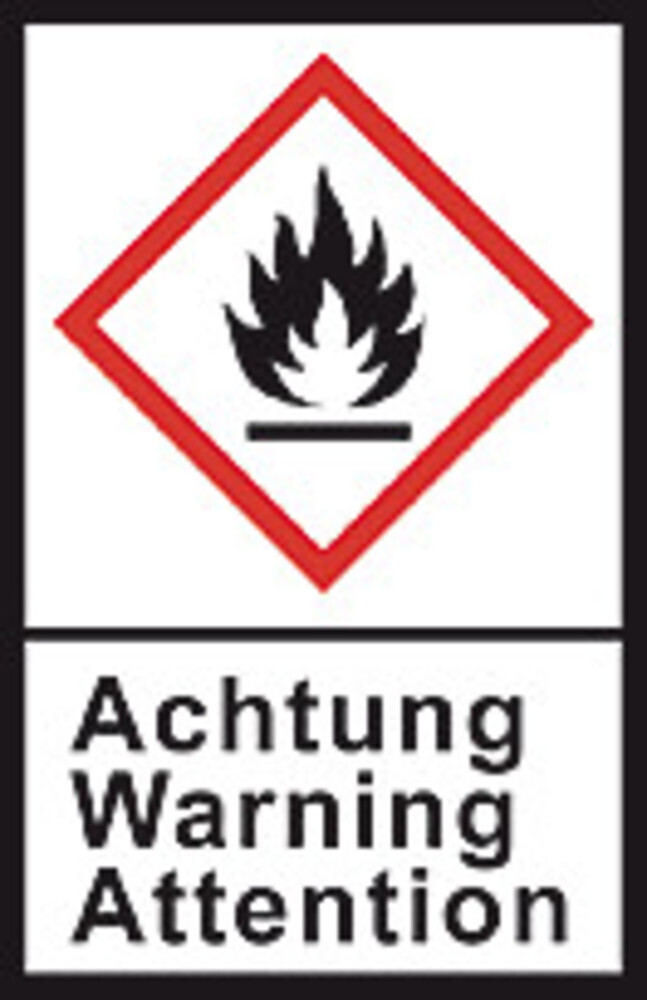 GHS hazardous substances label L 30 x W 22 mm, Flame / Caution, 1 Roll