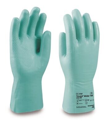 Chemical protection gloves Tricotril® Winter 738, Size, 10, 20 Pair