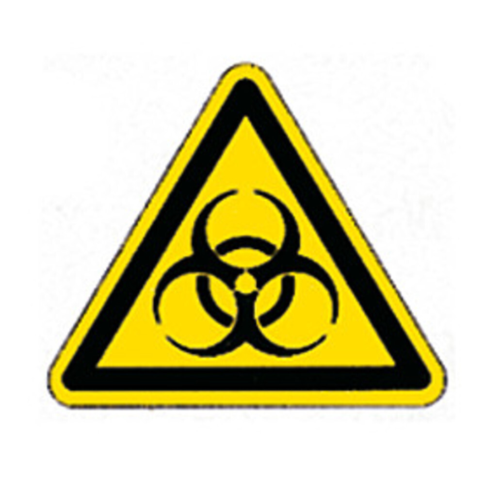 Warning symbol according to ISO 7010 Individual label, Biological hazard, Side length 200 mm, 1 piece