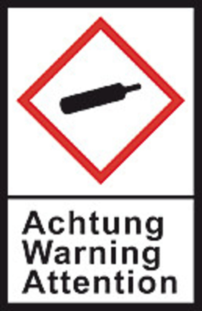 GHS hazardous substances label L 40 x W 27 mm, Gas cylinder/warning, 1 Roll
