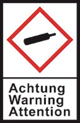 GHS hazardous substances label L 40 x W 27 mm, Gas cylinder/warning, 1 Roll