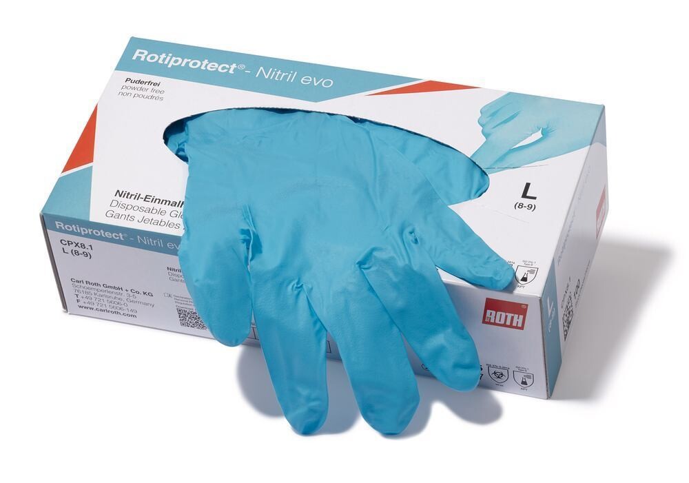 Disposable gloves ROTIPROTECT® -Nitrile evo, Size, S (6-7), 100 Pieces