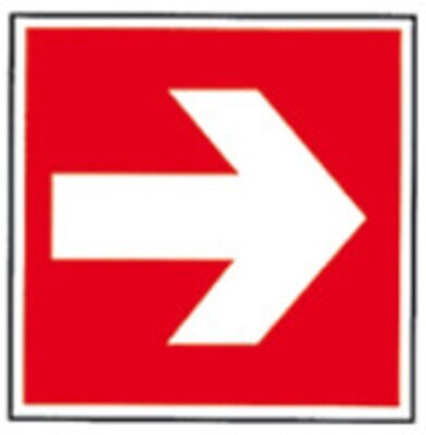 Fire protection symbols, Directional arrow, 200 x 200 mm, 1 piece