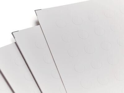 Etiketten Tough Spots für Laserdrucker rund, weiß, 9,5 mm, Gesch. für 0,5/0,65 ml Gefäße, 20 Stück