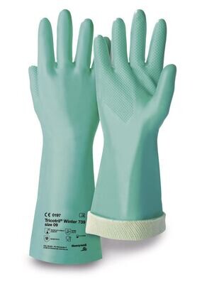 Chemical protection gloves Tricotril® Winter 739, Size, 9, 20 Pair