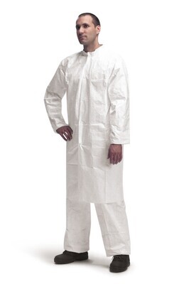 Lab coat TYVEK® 500 Model PL30NP with push buttons without pockets, Size, XL, 50 Pieces