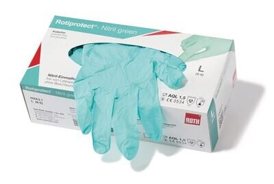 Disposable gloves ROTIPROTECT® -Nitrile green, Size, XL (9-10), 180 Pieces