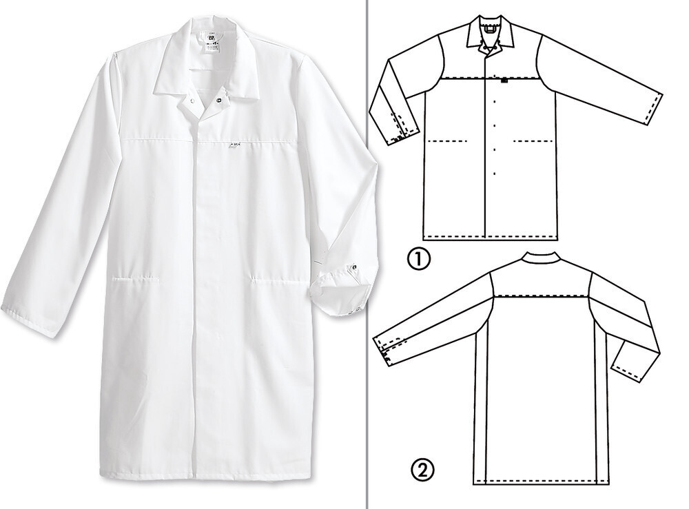 HACCP women&#39;s jacket and men&#39;s jacket UNISEX 1673-500, Size, S, Women&#39;s size, 36/38, Men&#39;s size, 44/46, 1 Piece