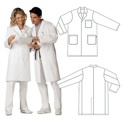 Women&#39;s coat and men&#39;s jacket UNISEX with lapels 100% cotton, Size, M, Women&#39;s size, 40/42, Men&#39;s size, 48/50, 1 Piece