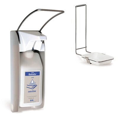 Soap and disinfectant dispenser plus With short lever, Suitable for for, 1000 ml bottles, 92 x 160 x 360 mm, 1 piece