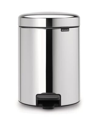 Poubelle à pédale NewIcon avec poubelle intérieure en polyéthylène, 5 l, chromée, 1 pièce