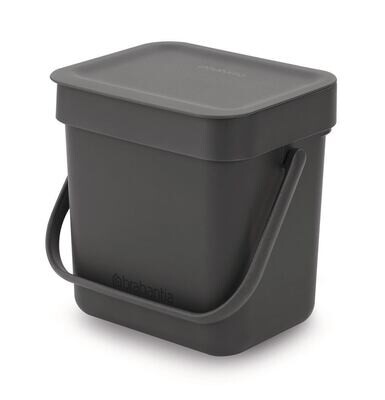 Papelera InchSort &amp; GoInch sin soporte de pared, 3 l, gris, 1 unidad