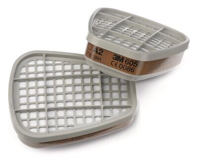 Breathing Filters 3M Gas Filter, A2, 6055, 8 Pieces