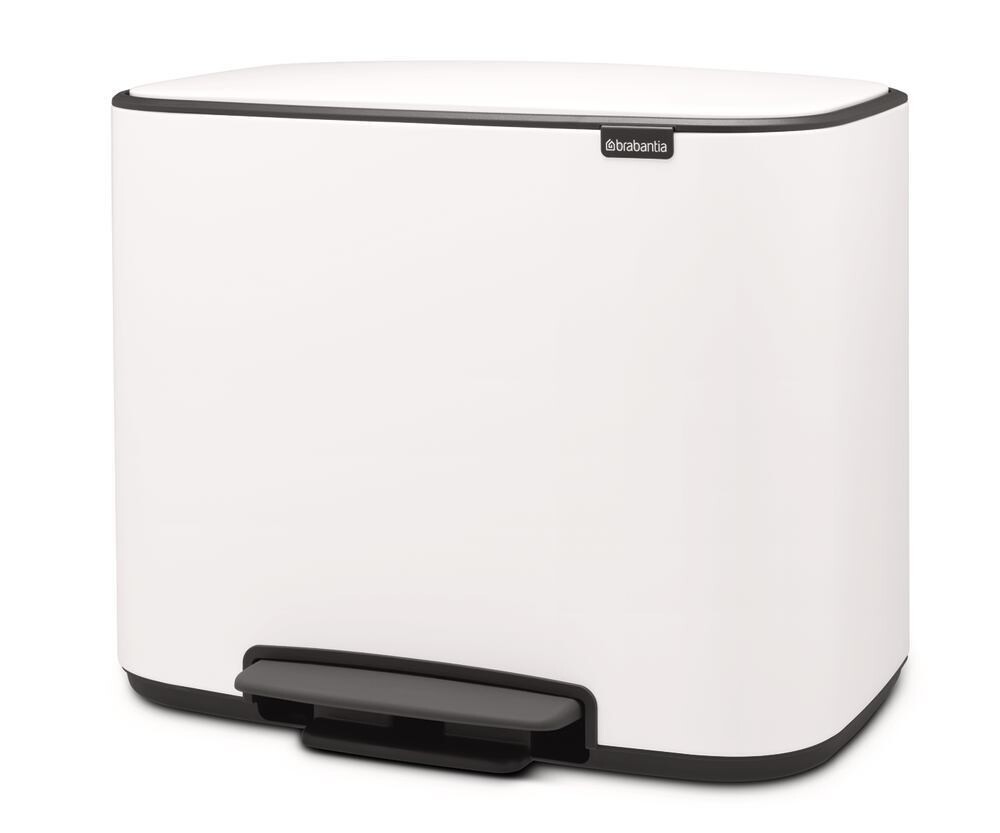 Poubelle à pédale Bo 2 compartiments, 11 + 23 l, blanc, 1 pièce