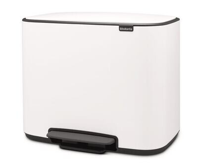 Poubelle à pédale Bo 2 compartiments, 11 + 23 l, blanc, 1 pièce