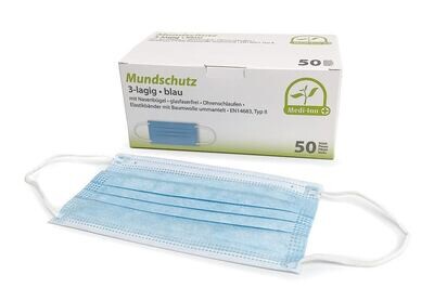 Medical face masks MEDI-INN, blue, 50 pieces