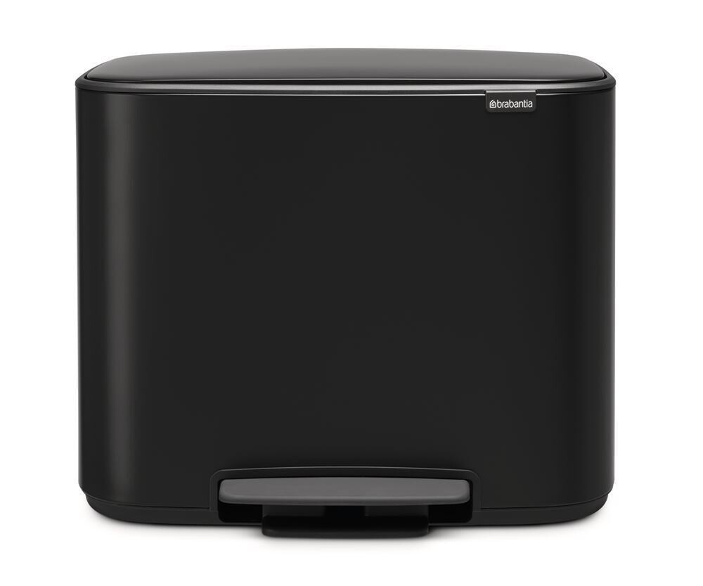 Waste bin with pedal Bo 2 compartments, 11 + 23 l, black, 1 piece