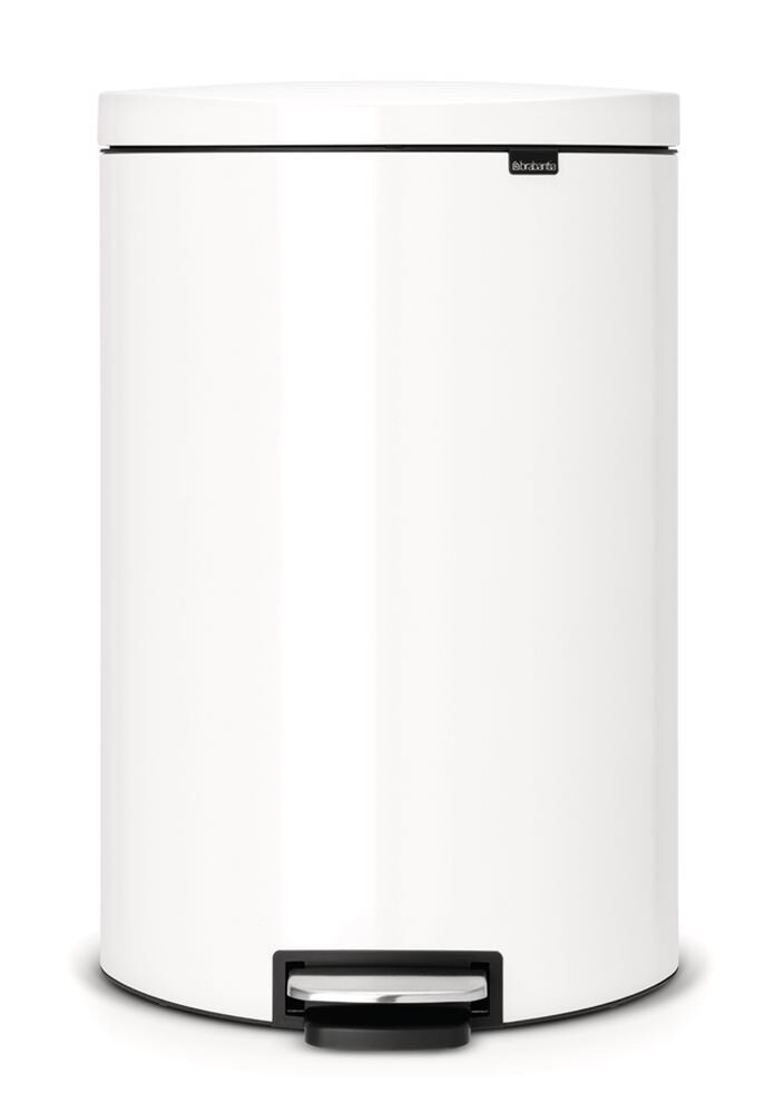 Waste bin with pedal FlatBack+, white, 1 piece