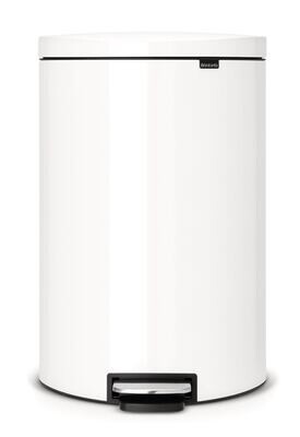 Papelera con pedal FlatBack+, blanco, 1 unidad