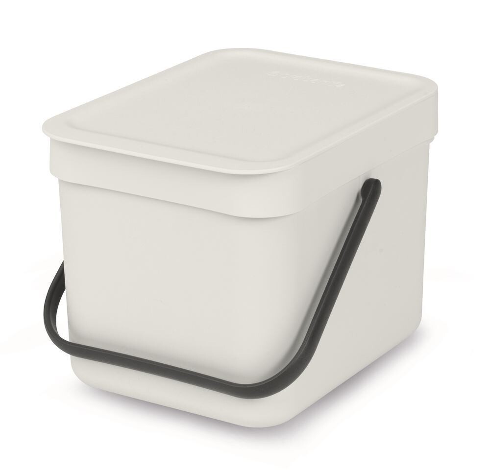 Papelera InchSort &amp; GoInch con soporte de pared, 6 l, gris claro, 1 unidad