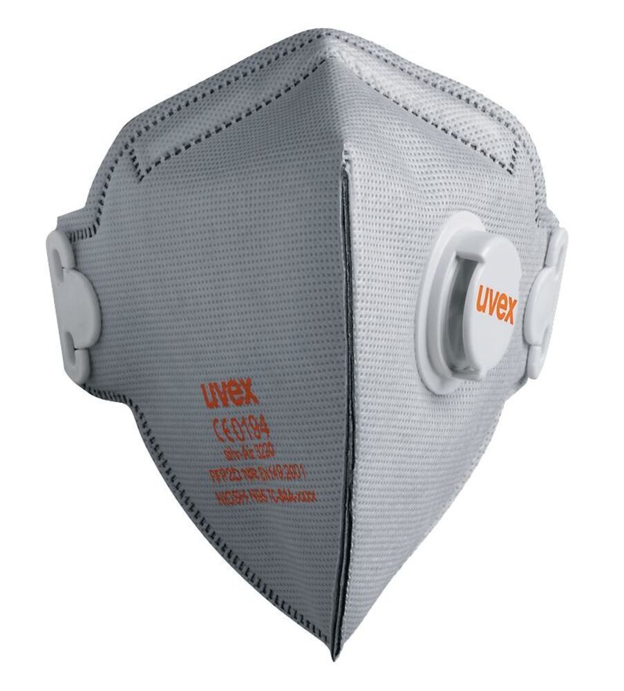 Particle filter folding mask silv-Air classic with exhalation valve and active carbon, 15 pieces