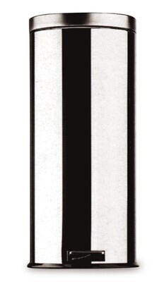 Pattumiera con pedale NewIcon con contenitore interno in zinco ignifugo, 30 l, cromato, 1 pezzo