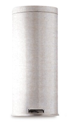 Papelera con pedal NewIcon con contenedor interior de zinc resistente al fuego, 20 l, blanco, 1 unidad