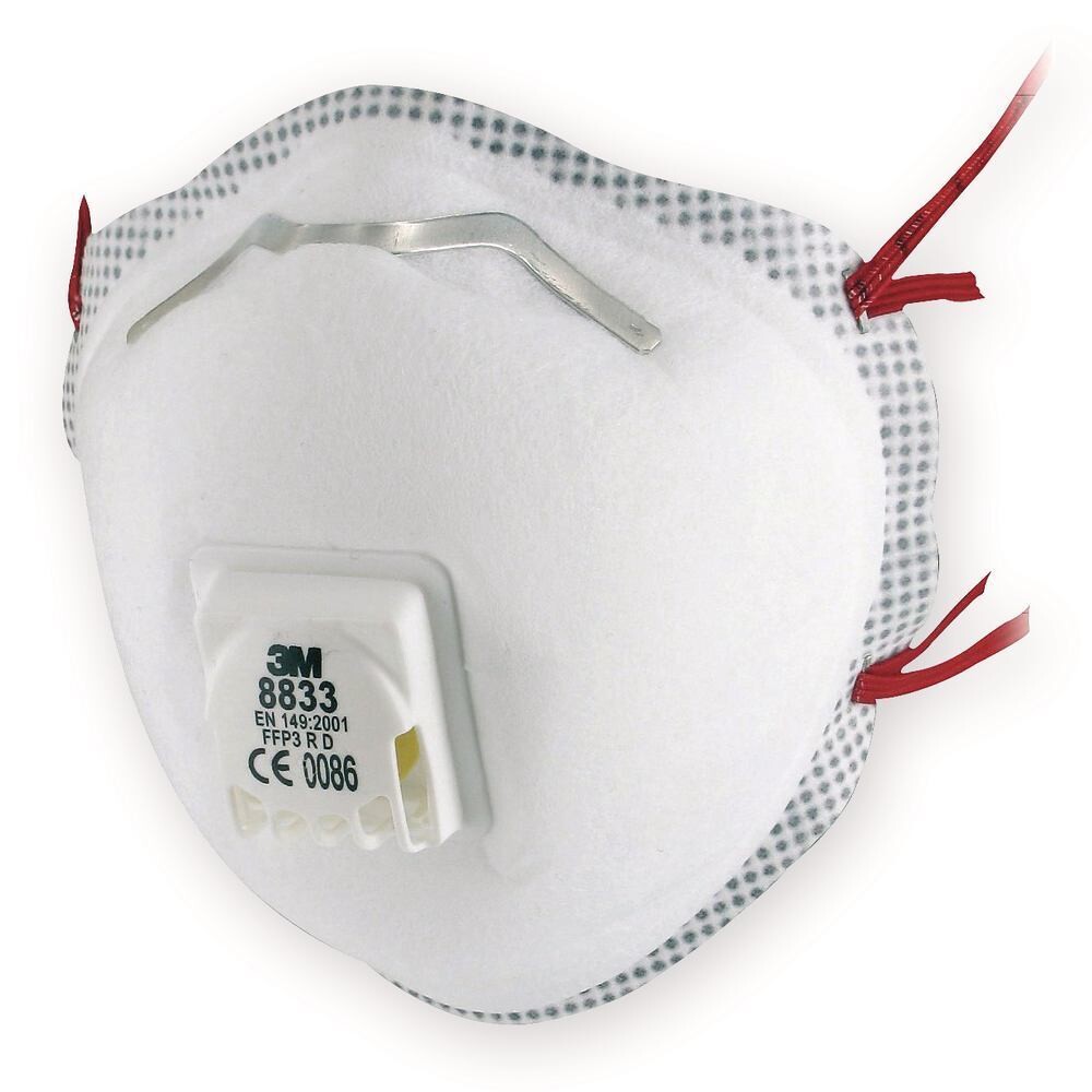 Particle filter mask Komfort, series 8300 With exhalation valve and sealing lip all around, 10 pieces