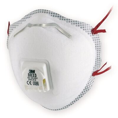Particle filter mask Komfort, series 8300 With exhalation valve and sealing lip all around, 10 pieces