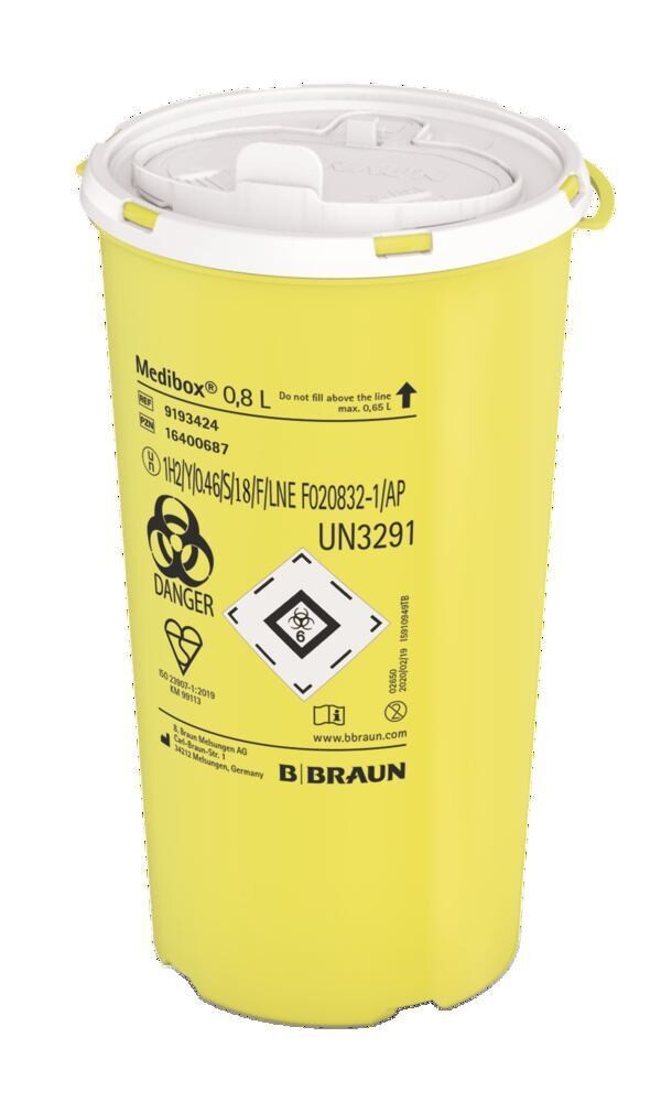 Medibox® waste bins, 0.8 l, 18 pieces