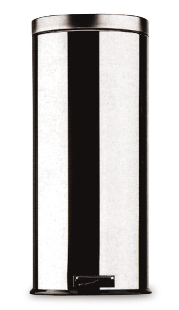 Waste bin with pedal NewIcon with fire-resistant zinc inner bin, 20 l, chrome, 1 piece