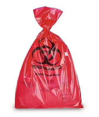 Sacchetti per lo smaltimento BIOHAZARD rosso, 350 pezzi
