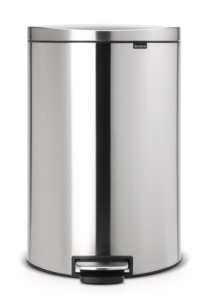Waste bin with pedal FlatBack+, chrome, 1 piece